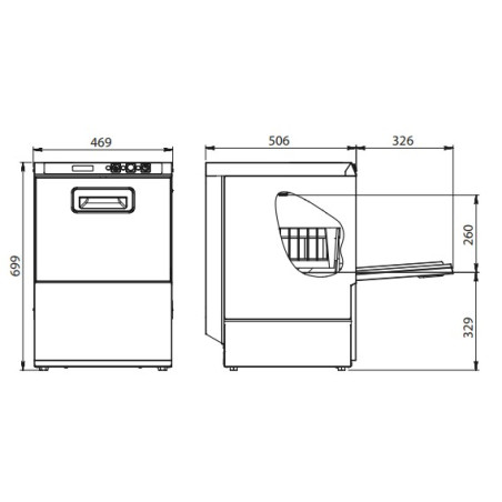 Lave verre ELFRAMO BE40 panier 400X400mm