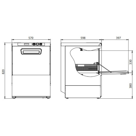 Lave vaisselle ELFRAMO BE50 panier 500X500mm