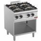 Fourneau gaz 4 feux, sur armoire ouverte Fourneau gaz 4 feux, sur armoire ouverte