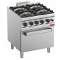 Fourneau gaz 4 feux vifs, sur four gaz GN 2/1 Fourneau gaz 4 feux vifs, sur four gaz GN 2/1