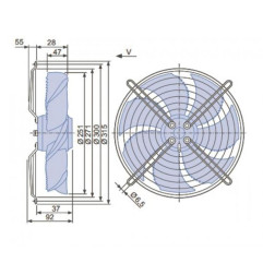 Ventilateur FN025-4EK.W8.V7 aspirant 220V