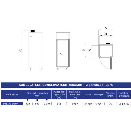 SURGELATEUR PATISSIER 400x600MM 15 ou 30 niveaux ODIC