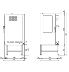 Four électrique TOUCH SCREEN vapeur/convection, 15x GN 1/1 - AUTO-CLEANING