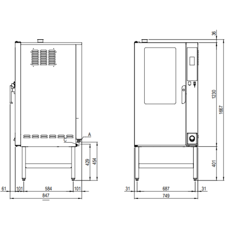 Four électrique TOUCH SCREEN vapeur/convection, 15x GN 1/1 - AUTO-CLEANING