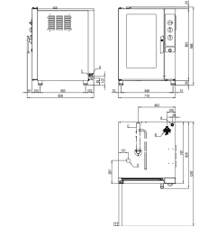 Four électrique TOUCH SCREEN vapeur/convection, 10x GN 1/1 - AUTO-CLEANING