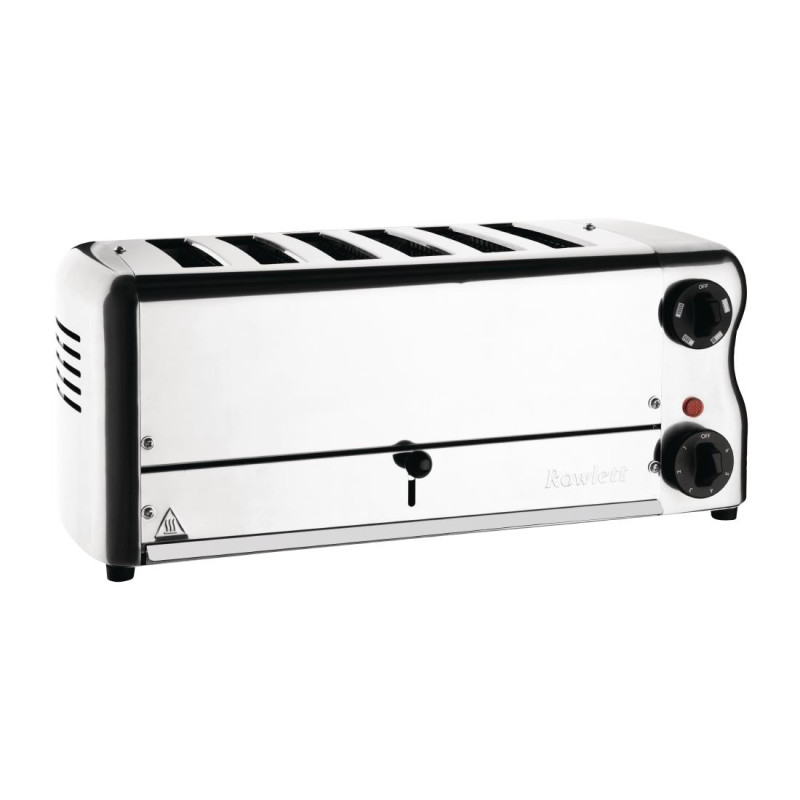 Grille-pain 6 fentes avec grille sandwich et résistance supplémentaire Rowlett Esprit chromé Grille-pain 6 fentes avec grille sandwich et résistance supplémentaire Rowlett Esprit chromé