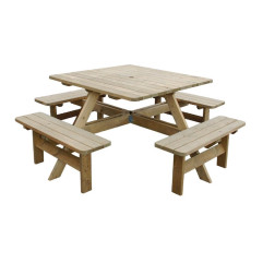 Table de pique-nique en bois carrée Rowlinson 1980mm