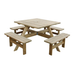 Table de pique-nique en bois carrée Rowlinson 1980mm
