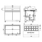 Comptoir de préparation 2 portes 405L Polar Série U