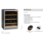 Vitrine cave à vins, ventilée, porte en acier inox, 160 Lt., BLACK Vitrine cave à vins, ventilée, porte en acier inox, 160 Lt., BLACK