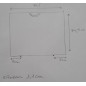 Filtre pour hotte tricot inox 345xH345x11mm, 2 pions à 50mm du bord en bas, poignée centrée en haut Filtre pour hotte tricot inox 345xH345x11mm, 2 pions à 50mm du bord en bas, poignée centrée en haut