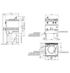 Marmite ronde électrique (bain marie) 50 litres, chauffage indirect