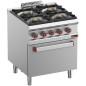 Fourneau 4 feux vif, four gaz GN 2/1 Fourneau 4 feux vif, four gaz GN 2/1