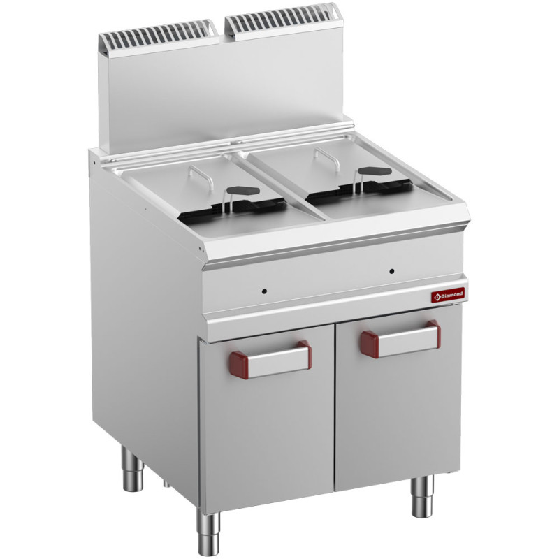 Friteuse gaz 2 cuves 14 litres sur armoire Friteuse gaz 2 cuves 14 litres sur armoire