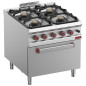Fourneau 4 feux sur four gaz GN 2/1 Fourneau 4 feux sur four gaz GN 2/1
