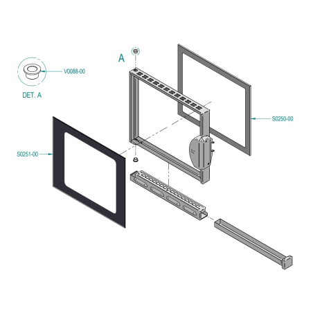 VITRE INTERNE SEULE POUR FOUR DFV-411/S (S0250-00)