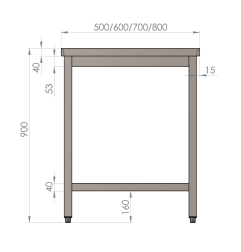 TABLE DE TRAVAIL INOX 600 (2000X600H900)