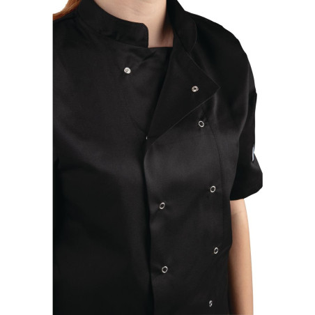 Veste de cuisine mixte Whites Vegas manches courtes noire 3XL