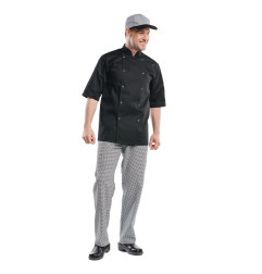 Veste de cuisine mixte Chaud Devant Hilton Poco manches courtes noire XS