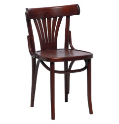 Chaises bistro avec dossier en éventail en bois courbé Fameg noyer (lot de 2)