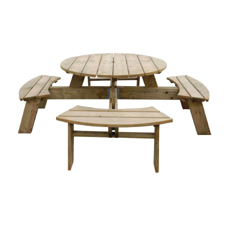 Table de pique-nique en bois ronde Rowlinson 2000mm
