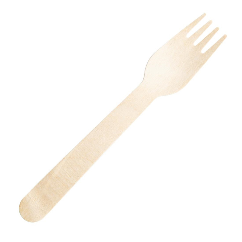 Fourchettes en bois emballées individuellement Fiesta Compostable (lot de 500)