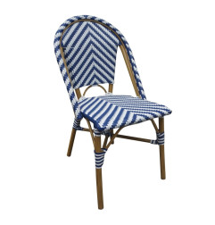 Chaises style parisien en rotin Bolero bleues (lot de 2)