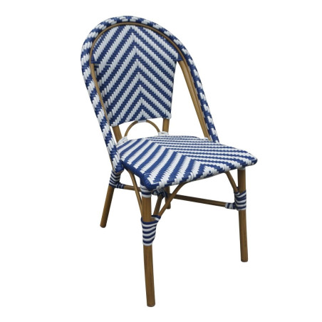 Chaises style parisien en rotin Bolero bleues (lot de 2)