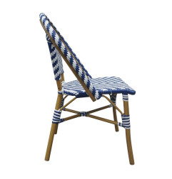 Chaises style parisien en rotin Bolero bleues (lot de 2)