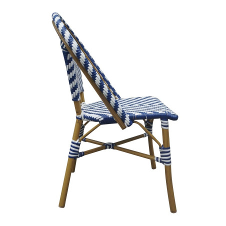 Chaises style parisien en rotin Bolero bleues (lot de 2)