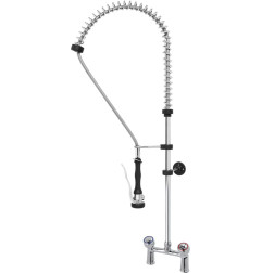 Douchette bi-trou grande cuisine MONOLIGHT BI-MITIGEUR (sans robinet, poignées surélevées)