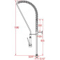 Douchette professionnelle grande cuisine MONOLIGHT (sans mitigeur, pour commande à pédale)