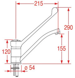 ROBINET MITIGEUR MONOTROU LEVIER NOIR