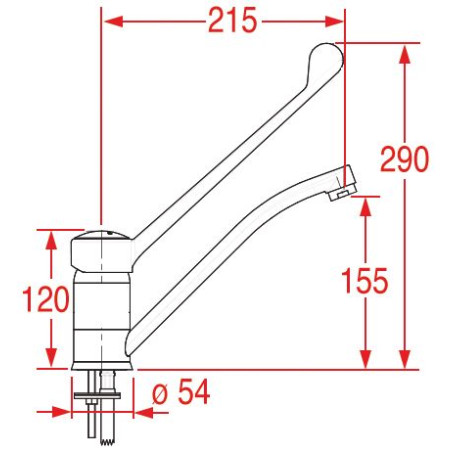 ROBINET MITIGEUR MONOTROU LEVIER NOIR