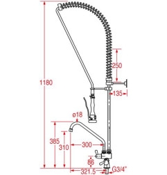Douchette professionnelle grande cuisine MONOLIGHT BI-MITIGEUR (+300)