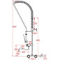 Douchette bi-trou grande cuisine MONOLIGHT (trous des robinets en mural, design) Douchette bi-trou grande cuisine MONOLIGHT (trous des robinets en mural, design)