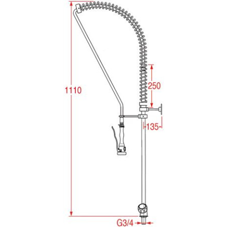 Douchette professionnelle grande cuisine MONOLIGHT BI-MITIGEUR (sans robinet)