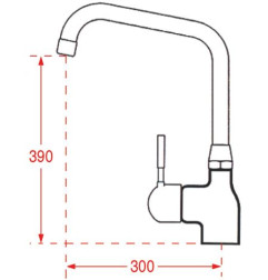 Robinet haut professionnel avancée 30cm hauteur 39cm