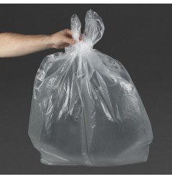 Sacs poubelle recyclés transparents Jantex utilisation moyenne 12kg 90L (lot de 200)