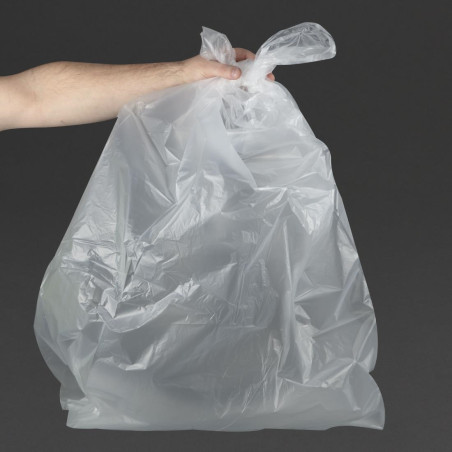 Sacs poubelle recyclés transparents Jantex utilisation intensive 18kg 120L (lot de 200)