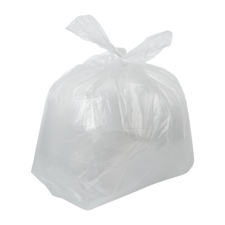 Sacs poubelle recyclés transparents Jantex utilisation légère 10kg 80L (lot de 200)