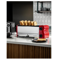 Grille-pain 6 fentes avec grille sandwich et résistance supplémentaire Rowlett Esprit rouge