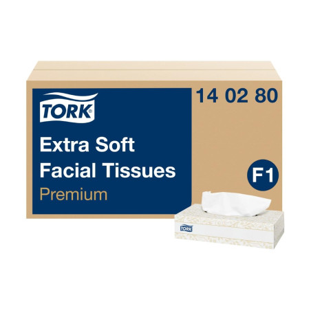 Boîtes rectangulaires de mouchoirs extra doux 2 plis Tork Premium 2 plis (30x100)