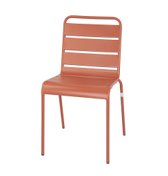 Chaises à lattes en acier Bolero terracotta (lot de 4)