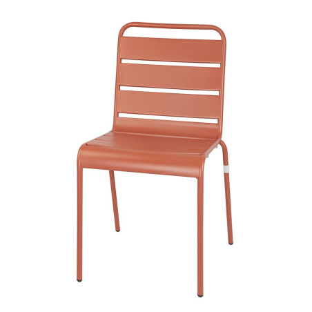 Chaises à lattes en acier Bolero terracotta (lot de 4)