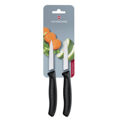 Couteaux d¿office pointus Victorinox 8cm noirs (lot de 2)