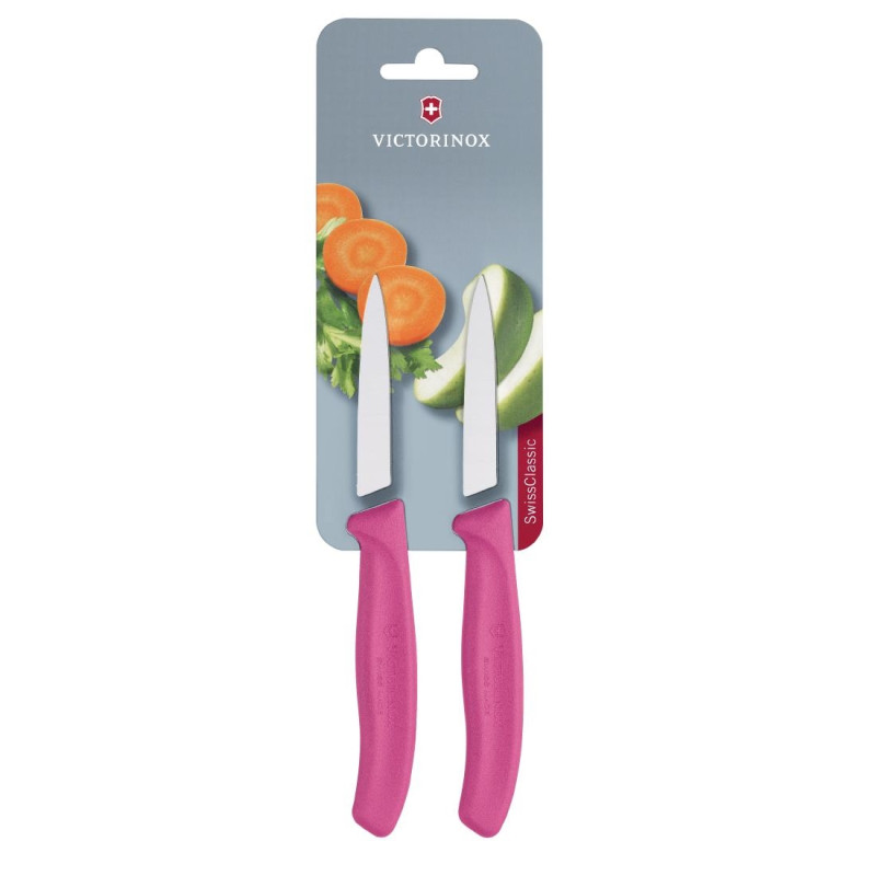 Couteaux d¿office pointus Victorinox 8cm roses (lot de 2)