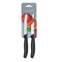 Set de couteaux à tomates et de table dentés Victorinox 11cm noirs (lot de 2)