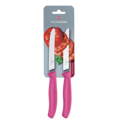 Set de couteaux à tomates et de table dentés Victorinox 11cm roses (lot de 2)