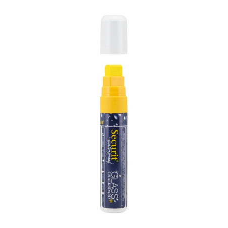 Marqueur craie waterproof Securit (verre+ ardoise) pointe 7-15mm jaune